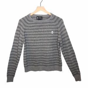 Crooks & Castles Striped Gray Long Sleeve Sweater